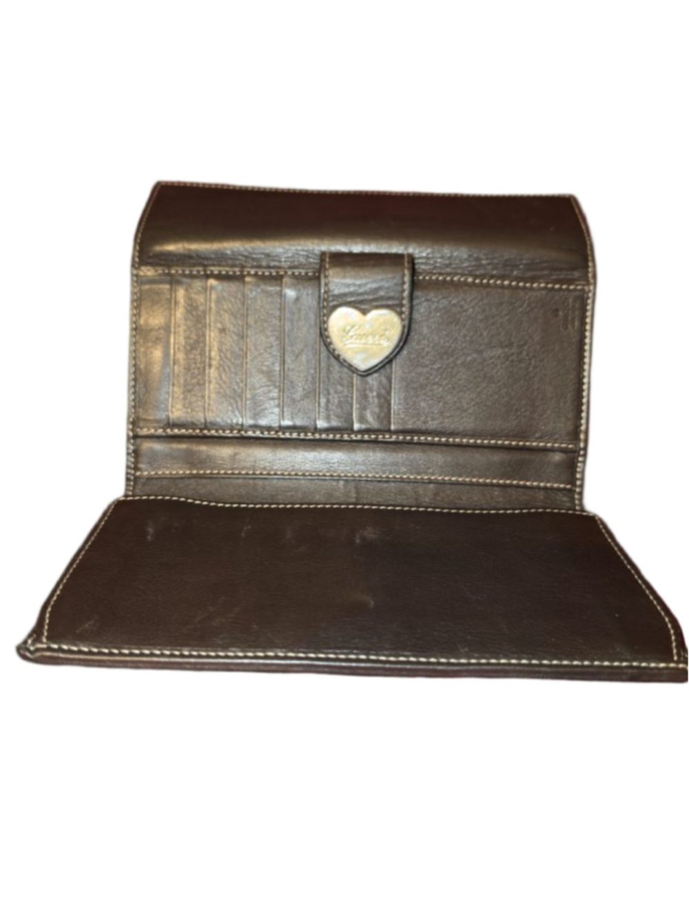 Women's Gucci GG Canvas Heart Snap Wallet in Brown and Beige, One Size - Picture 5 of 8